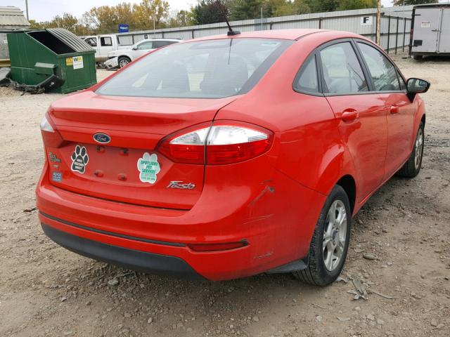 3FADP4BJ4EM190454 - 2014 FORD FIESTA SE RED photo 4