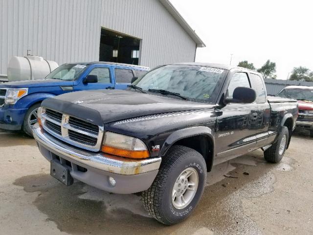 1B7GG23Y9VS196488 - 1997 DODGE DAKOTA BLACK photo 2