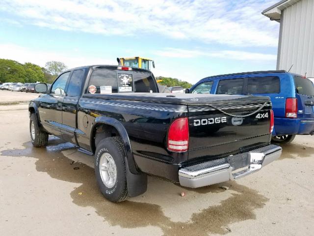 1B7GG23Y9VS196488 - 1997 DODGE DAKOTA BLACK photo 3