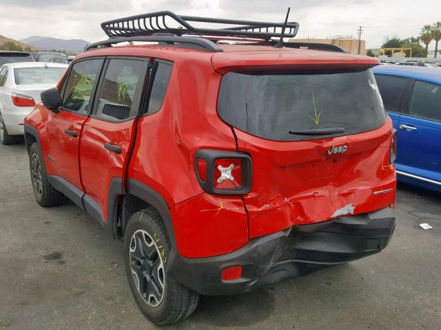 ZACCJAAH3FPC02984 - 2015 JEEP RENEGADE S RED photo 3