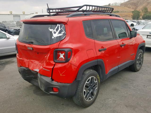 ZACCJAAH3FPC02984 - 2015 JEEP RENEGADE S RED photo 4