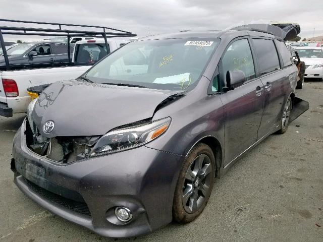 5TDXK3DC7GS756110 - 2016 TOYOTA SIENNA SE GRAY photo 2