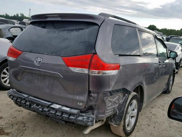 5TDKK3DC0ES482191 - 2014 TOYOTA SIENNA LE GRAY photo 4