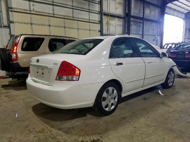 KNAFE221695655225 - 2009 KIA SPECTRA EX WHITE photo 4