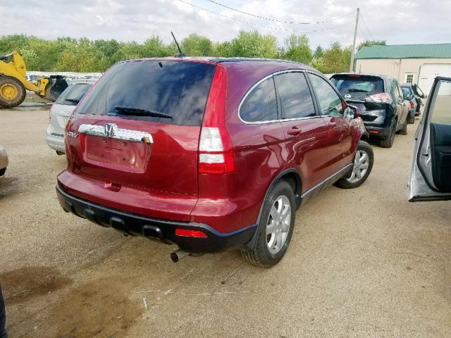 JHLRE48728C017431 - 2008 HONDA CR-V EXL RED photo 4