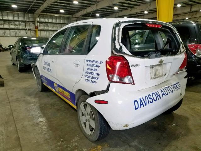 KL1TD66666B590077 - 2006 CHEVROLET AVEO BASE თეთრი ფოტო 3