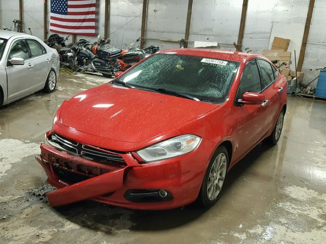 1C3CDFCH6DD284159 - 2013 DODGE DART LIMIT RED photo 2