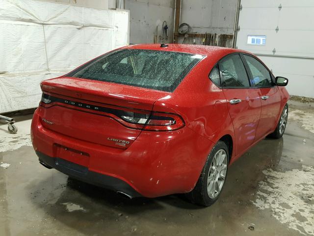 1C3CDFCH6DD284159 - 2013 DODGE DART LIMIT RED photo 4