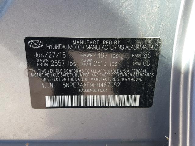 5NPE34AF9HH467052 - 2017 HYUNDAI SONATA SPO SILVER photo 10