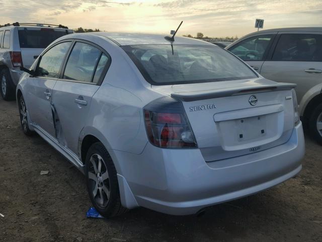 3N1AB6AP3CL775318 - 2012 NISSAN SENTRA 2.0 SILVER photo 3