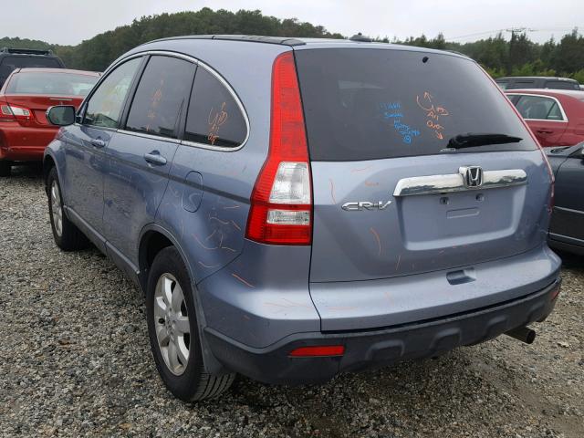 JHLRE48749C023460 - 2009 HONDA CR-V EXL BLUE photo 3