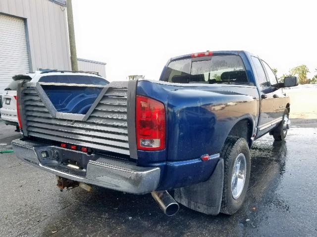 3D7MA48C44G189134 - 2004 DODGE RAM 3500 S BLUE photo 4