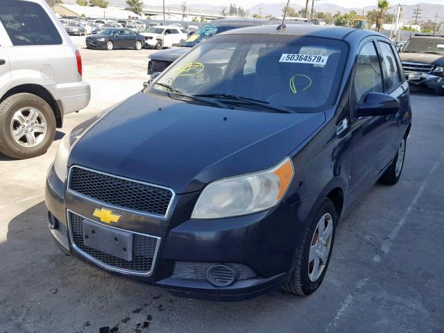 KL1TD66E99B617333 - 2009 CHEVROLET AVEO LS BLACK photo 2