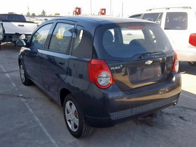 KL1TD66E99B617333 - 2009 CHEVROLET AVEO LS BLACK photo 3