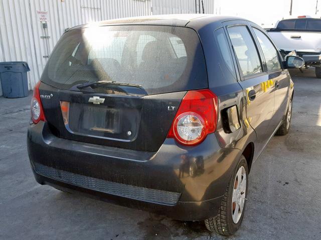 KL1TD66E99B617333 - 2009 CHEVROLET AVEO LS BLACK photo 4