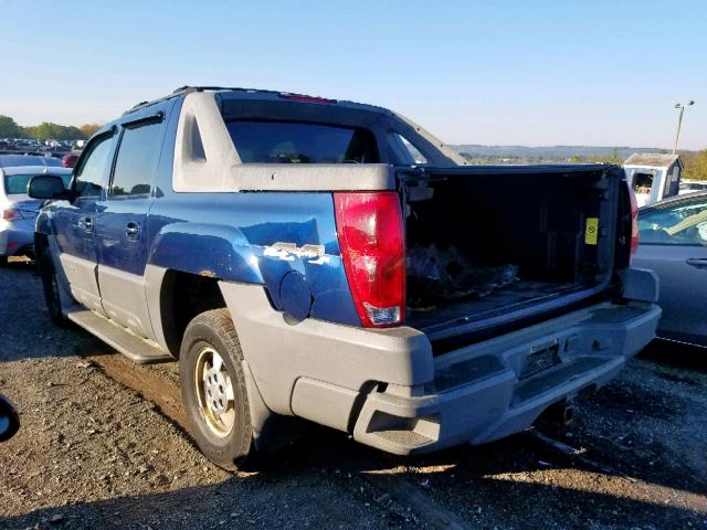 3GNEK13T92G171038 - 2002 CHEVROLET AVALANCHE BLUE photo 3