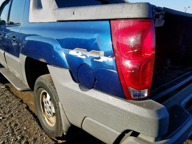 3GNEK13T92G171038 - 2002 CHEVROLET AVALANCHE BLUE photo 9