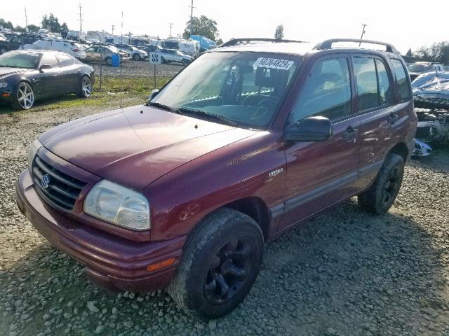 2S3TD52V236105806 - 2003 SUZUKI VITARA JLX MAROON photo 2