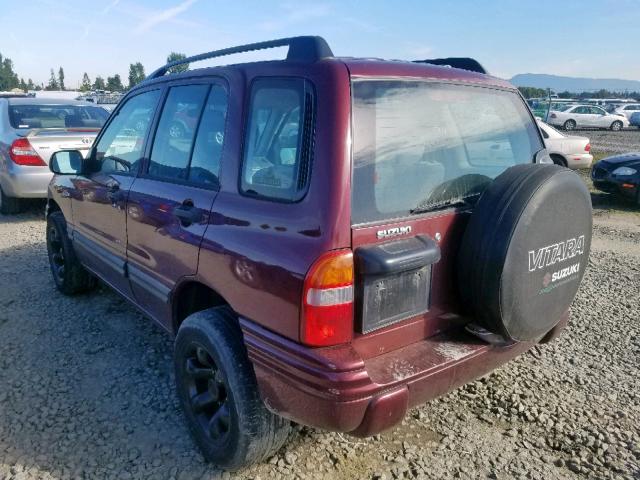 2S3TD52V236105806 - 2003 SUZUKI VITARA JLX MAROON photo 3