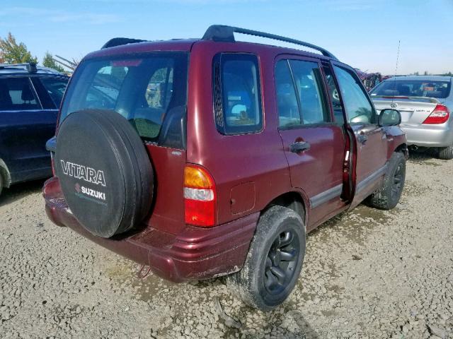 2S3TD52V236105806 - 2003 SUZUKI VITARA JLX MAROON photo 4