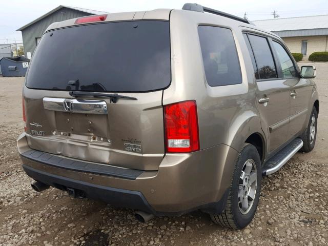 5FNYF48819B014670 - 2009 HONDA PILOT TOUR BEIGE photo 4