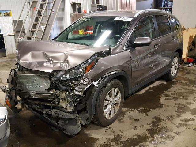 5J6RM4H77EL073127 - 2014 HONDA CR-V EXL BROWN photo 2