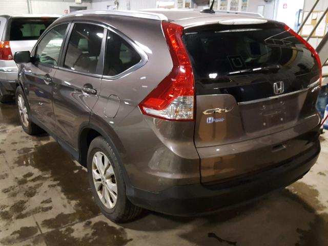 5J6RM4H77EL073127 - 2014 HONDA CR-V EXL BROWN photo 3