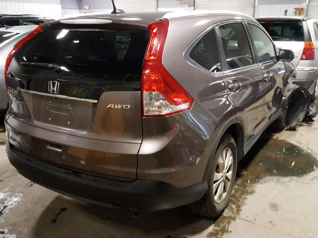 5J6RM4H77EL073127 - 2014 HONDA CR-V EXL BROWN photo 4