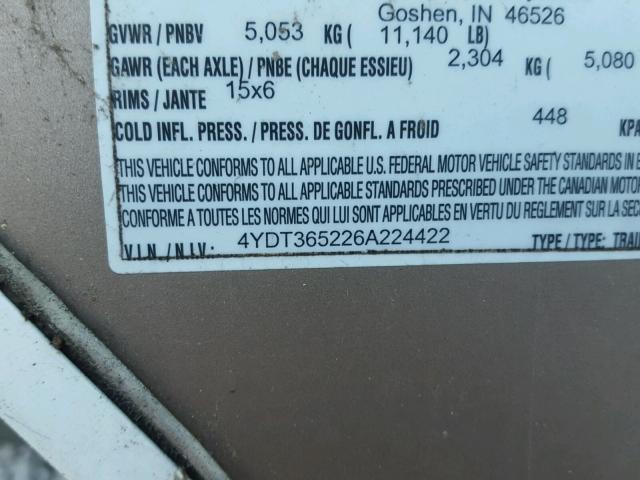 4YDT365226A224422 - 2006 KEYSTONE SPRINTER თეთრი ფოტო 10