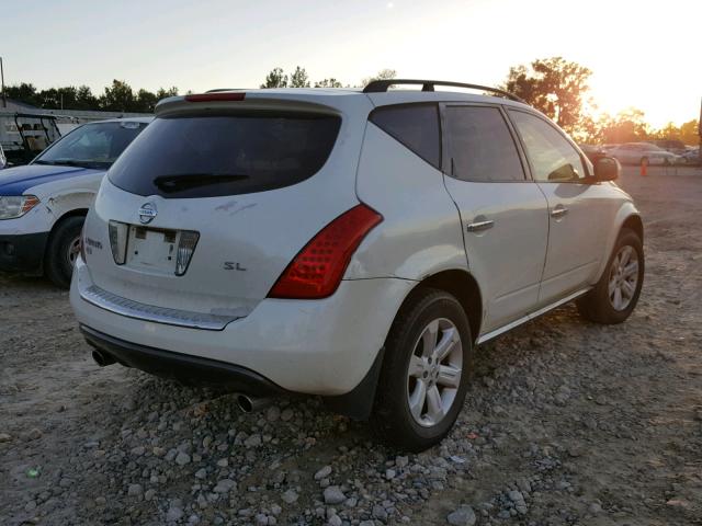 JN8AZ08T17W528361 - 2007 NISSAN MURANO SL WHITE photo 4