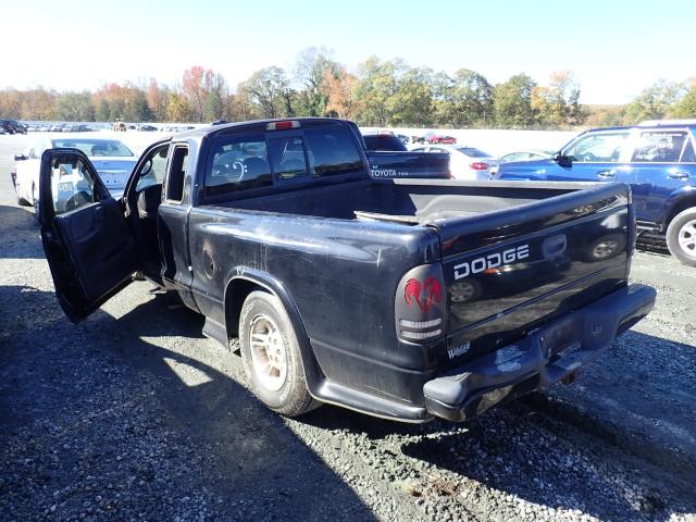 1B7GL22N1YS525899 - 2000 DODGE DAKOTA BLACK photo 3