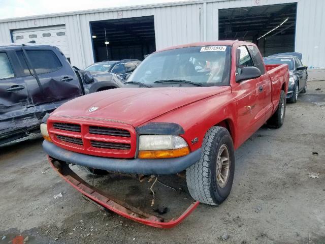 1B7GL22X7YS517629 - 2000 DODGE DAKOTA RED photo 2