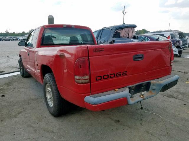 1B7GL22X7YS517629 - 2000 DODGE DAKOTA RED photo 3