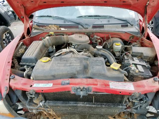 1B7GL22X7YS517629 - 2000 DODGE DAKOTA RED photo 7