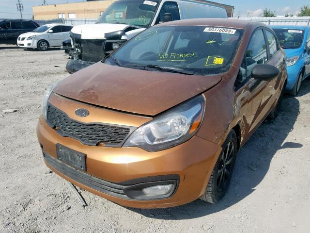 KNADM4A37D6112252 - 2013 KIA RIO LX ORANGE photo 2