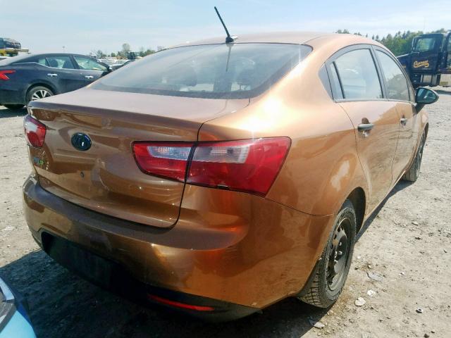 KNADM4A37D6112252 - 2013 KIA RIO LX ORANGE photo 4