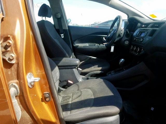 KNADM4A37D6112252 - 2013 KIA RIO LX ORANGE photo 5