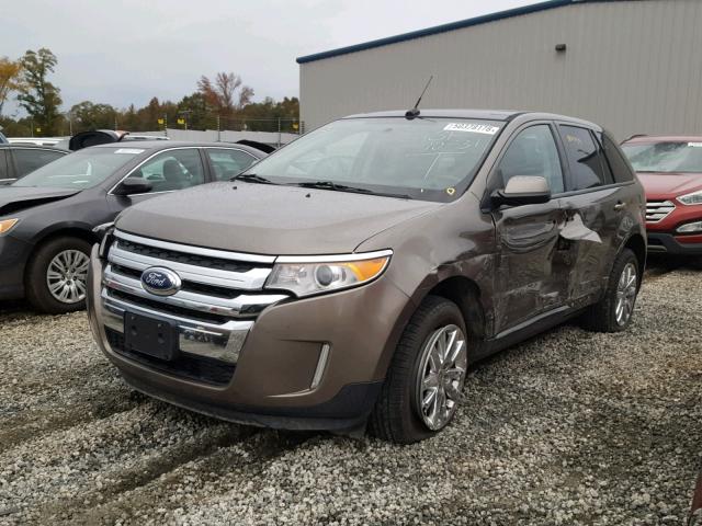 2FMDK3JC2CBA22991 - 2012 FORD EDGE SEL GRAY photo 2