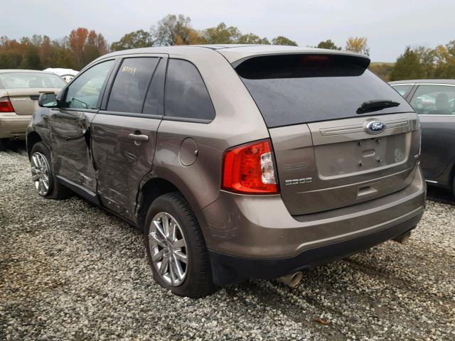 2FMDK3JC2CBA22991 - 2012 FORD EDGE SEL GRAY photo 3