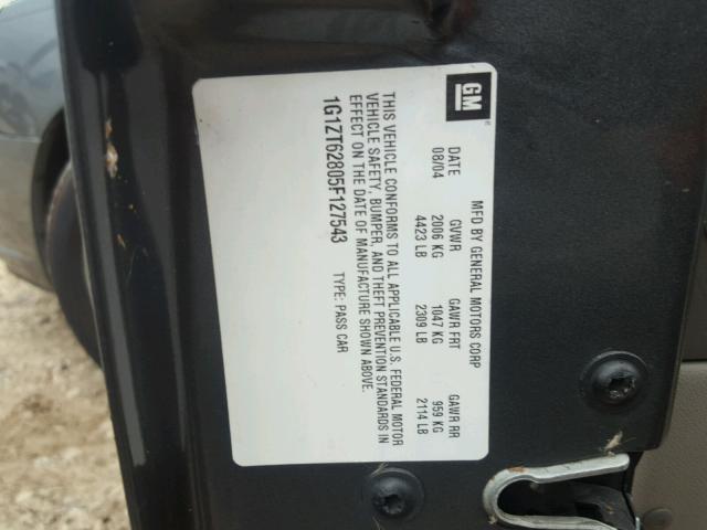 1G1ZT62805F127543 - 2005 CHEVROLET MALIBU MAX Boz foto 10