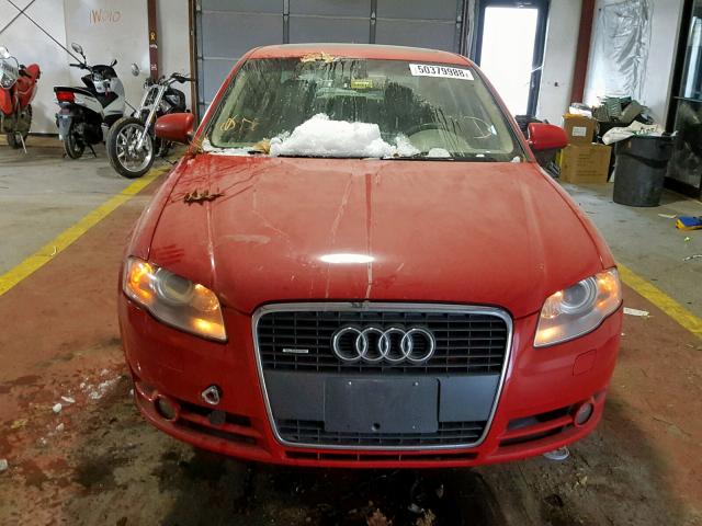 WAUDF78E57A121195 - 2007 AUDI A4 2.0T QU RED photo 9