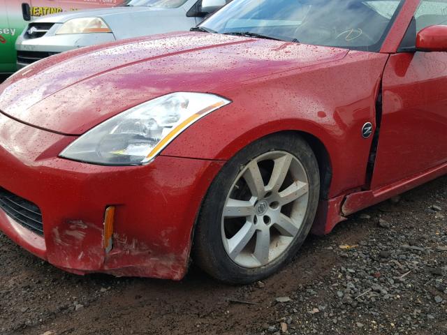 JN1AZ34D44M103755 - 2004 NISSAN 350Z COUPE RED photo 9