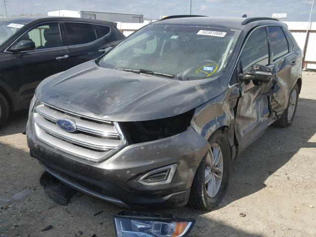 2FMPK3J9XGBC11122 - 2016 FORD EDGE SEL GRAY photo 2