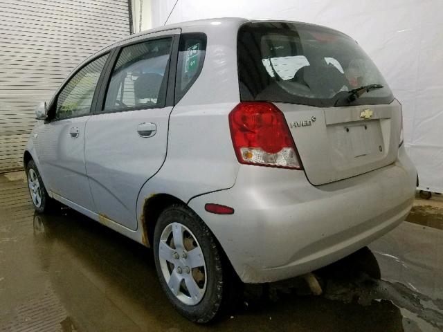 KL1TD66687B772316 - 2007 CHEVROLET AVEO BASE ვერცხლისფერი ფოტო 3