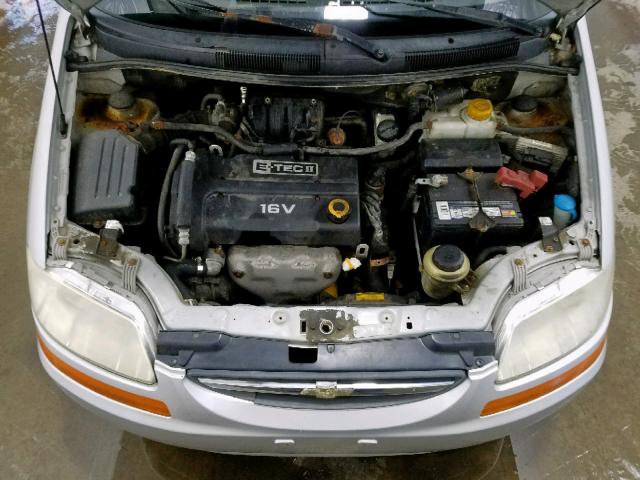 KL1TD66687B772316 - 2007 CHEVROLET AVEO BASE ვერცხლისფერი ფოტო 7