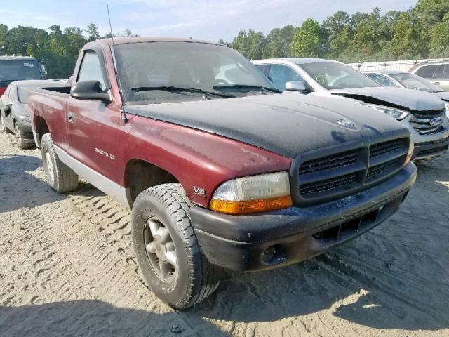 1B7GG26N8YS696972 - 2000 DODGE DAKOTA BURGUNDY photo 1