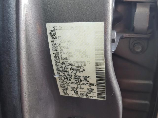 5N1DD28T84C640506 - 2004 NISSAN XTERRA XE GRAY photo 10