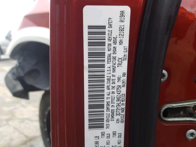 3D73Y3HL9AG143750 - 2010 DODGE RAM 3500 RED photo 10