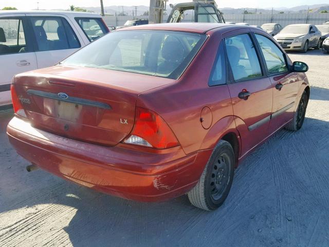 1FAFP33P0YW166615 - 2000 FORD FOCUS LX RED photo 4
