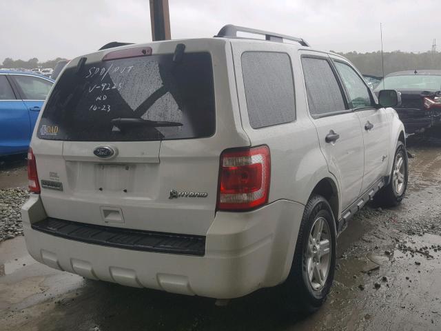 1FMCU5K33AKC79225 - 2010 FORD ESCAPE HYB WHITE photo 4